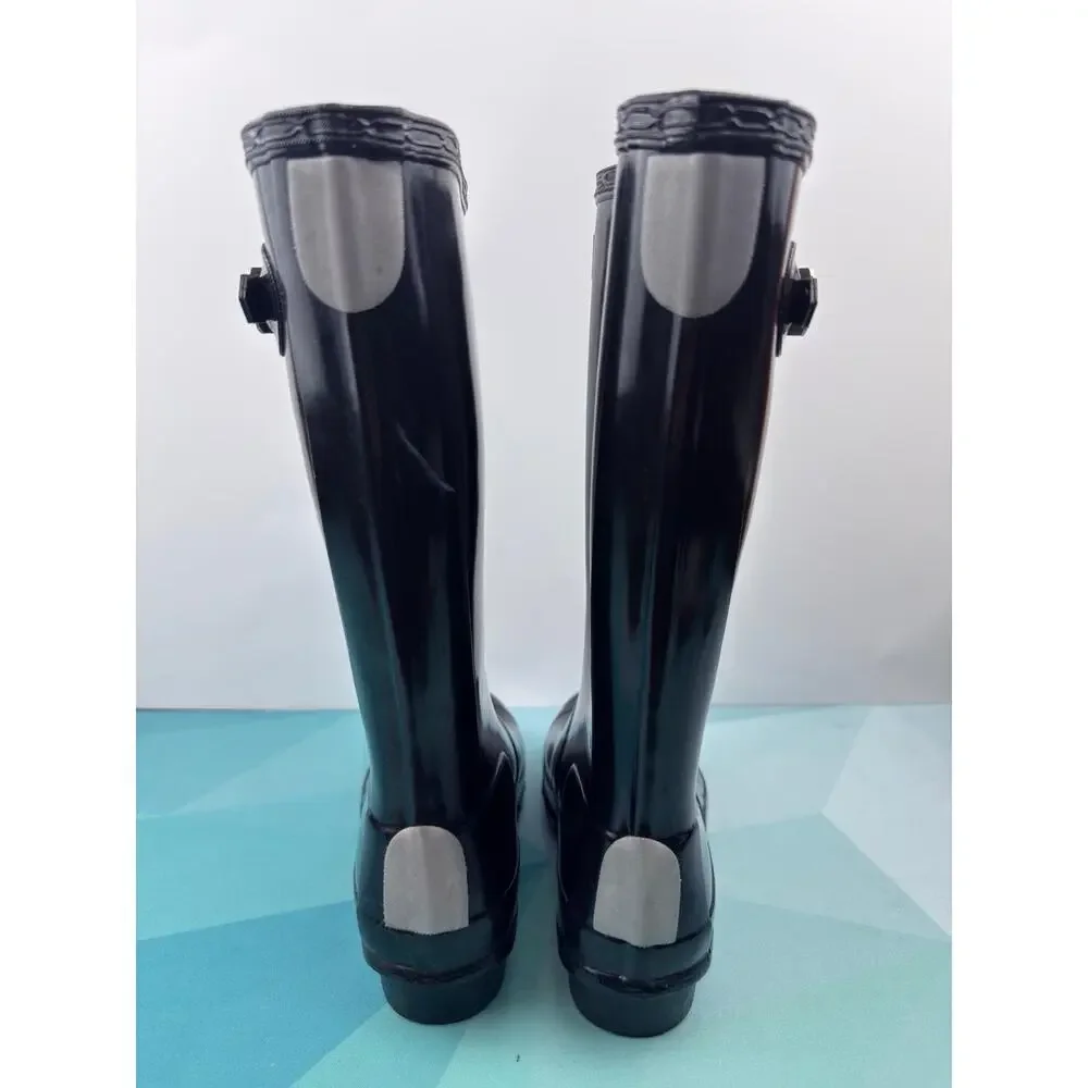 Hunter Original Kids Gloss Black Rain Boots Youth US 1 EU 32 Waterproof